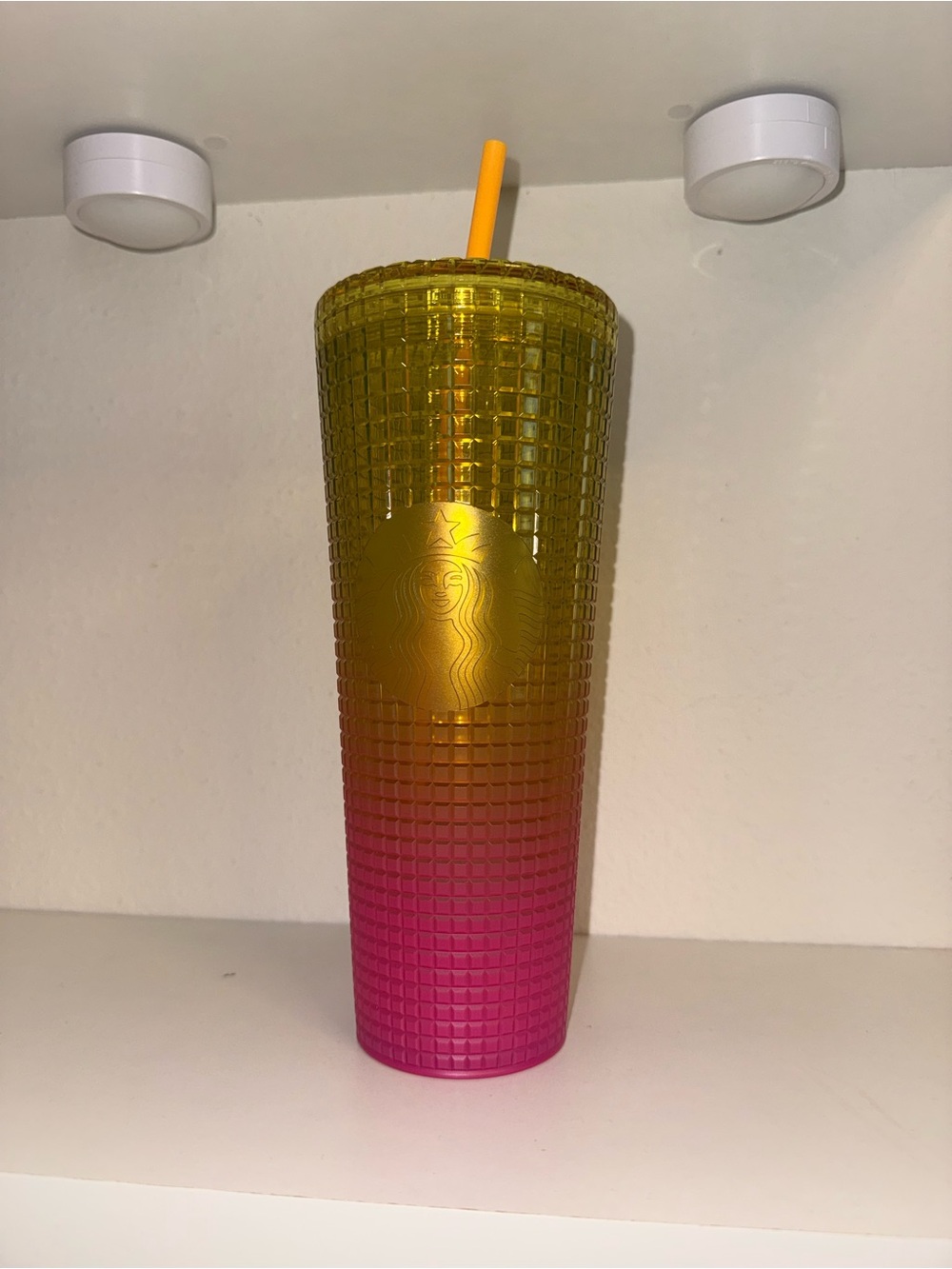 Pink and Gold Starbucks Cold Cup 24 oz